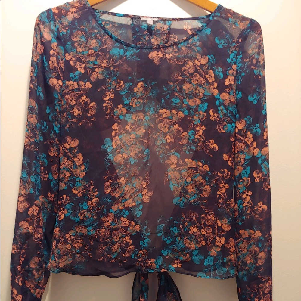 Charlotte Russe Boho Style Long Sleeve Top Blouse